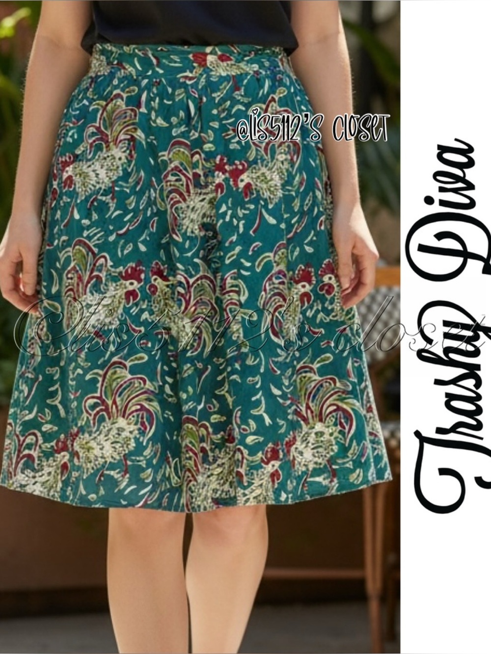 Trashy Diva Ruffles Feathers Rooster Swing Skirt Size 8